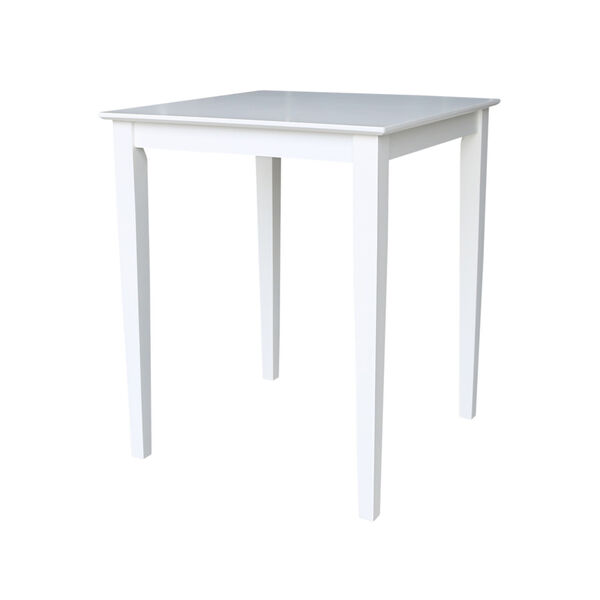 White 30-Inch Counter Height Dining Table with Two X-Back Stool, Set of Three, image 3