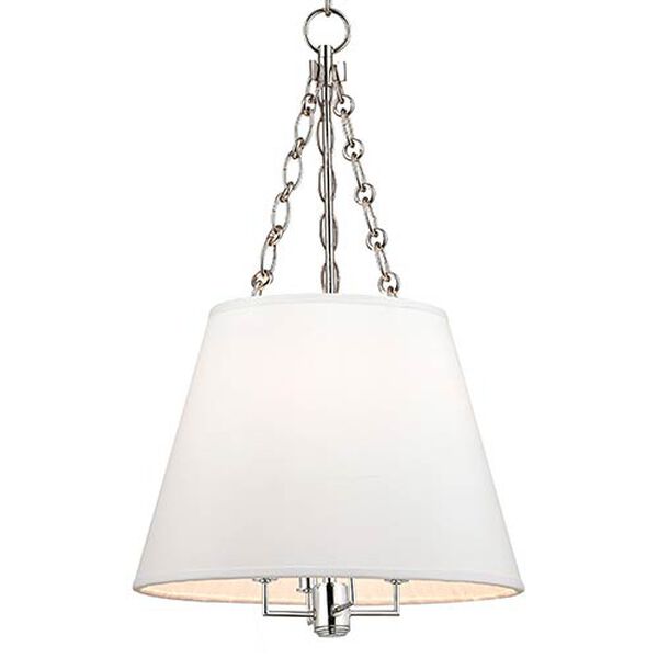 Marlow Polished Nickel Four-Light Pendant with White Shade, image 1