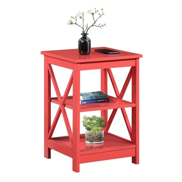 Oxford Coral End Table with Shelves, image 1