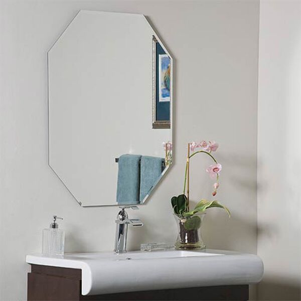 Modern Octagon Frameless Beveled Mirror, image 1