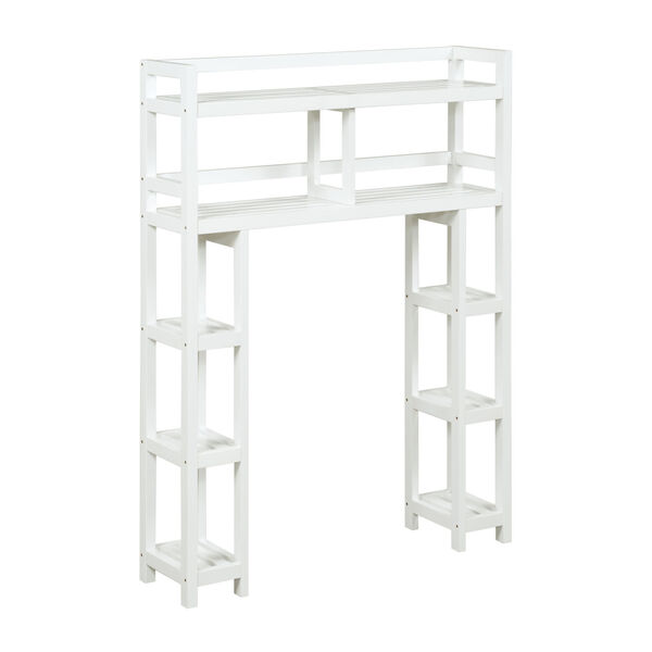 Dunnsville White 2-Tier Space Saver with Side Storage, image 1