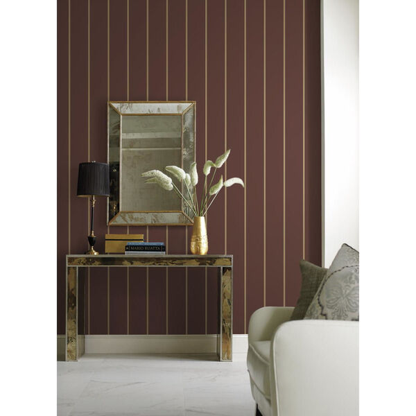 Stripes Resource Library Burgundy Social Club Stripe Wallpaper – SAMPLE SWATCH ONLY, image 2