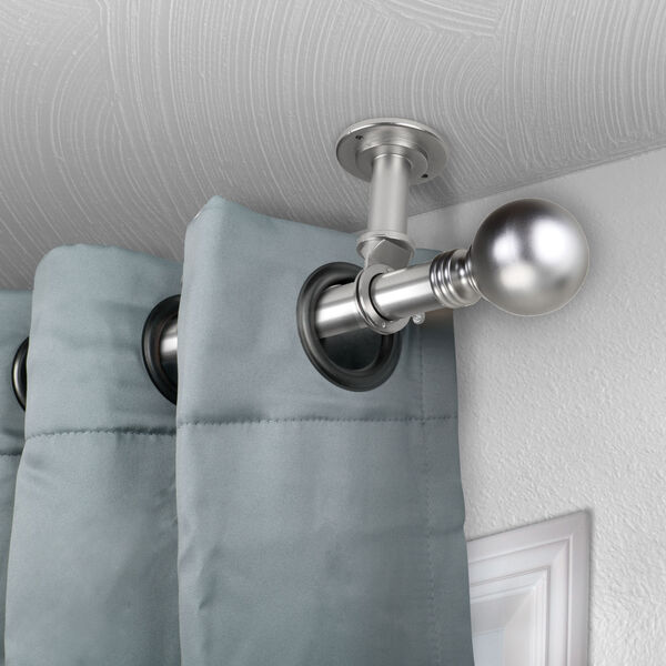 Globe Satin Nickel 28-48 Inches Ceiling Curtain Rod, image 2