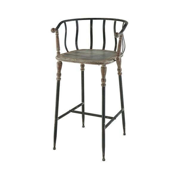 Yonkers Galvanized Steel and Rust 21-Inch Bar Stool, image 1