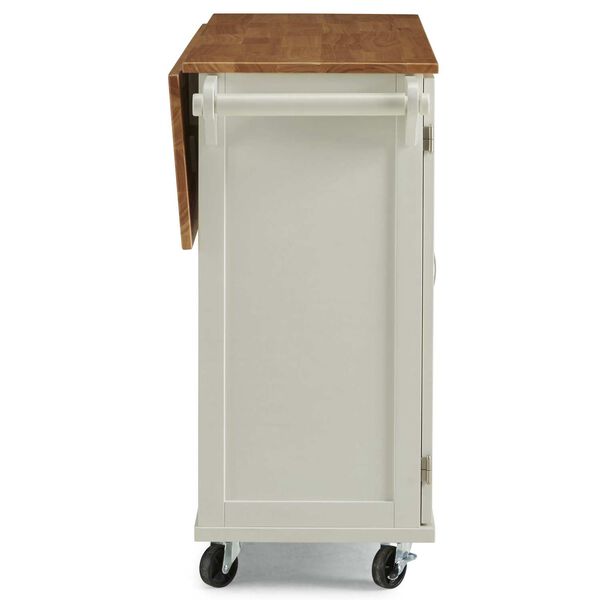 Blanche Off-White and Natural 45-Inch Kitchen Cart, image 4