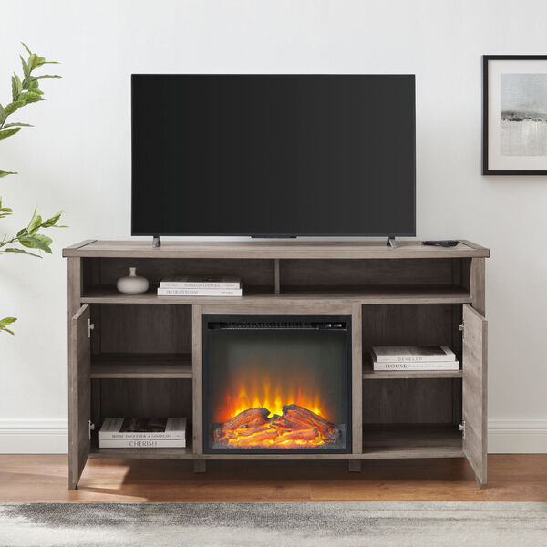 Clair Grey Wash Fireplace TV Stand, image 3