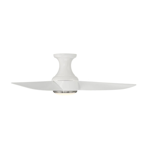 Corona Brushed Nickel and Matte White 44-Inch 2700K Indoor Outdoor Smart LED Flush Mount Ceiling Fan, image 3
