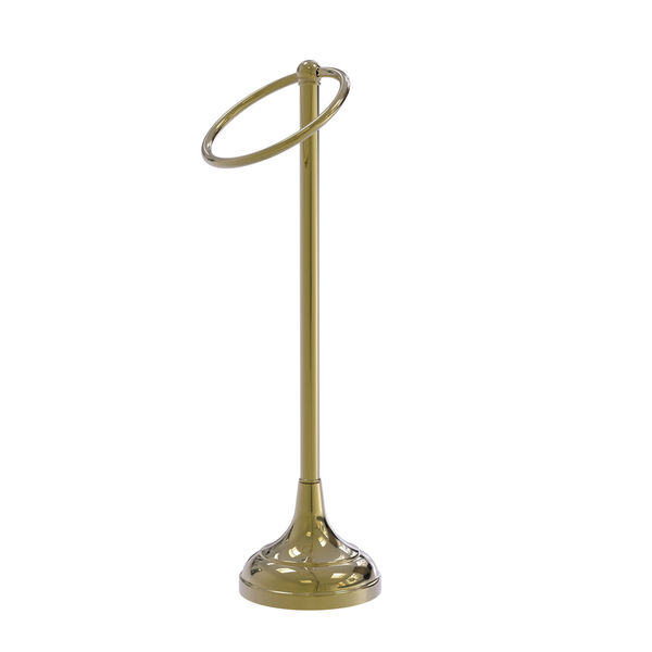 Tribecca Unlacquered Brass Six-Inch Vanity Top One-Ring Guest Towel Holder, image 1