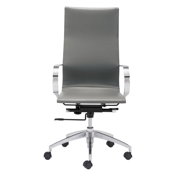 Glider Gray and Silver Office Chair, image 4