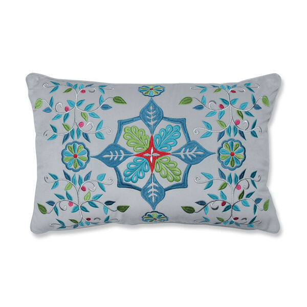 Multicolor Snowflakes and Berries Lumbar Pillow, image 1