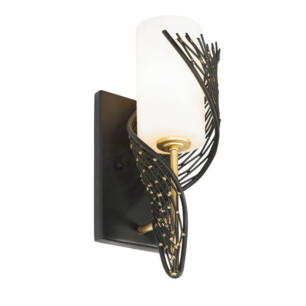 Flow Matte Black French Gold One-Light Right Wall Sconce, image 4
