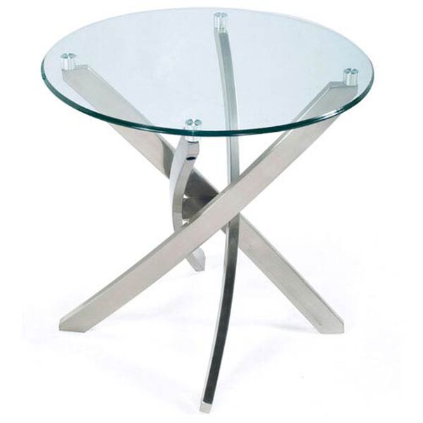 Zila Brushed Nickel Round End Table, image 1