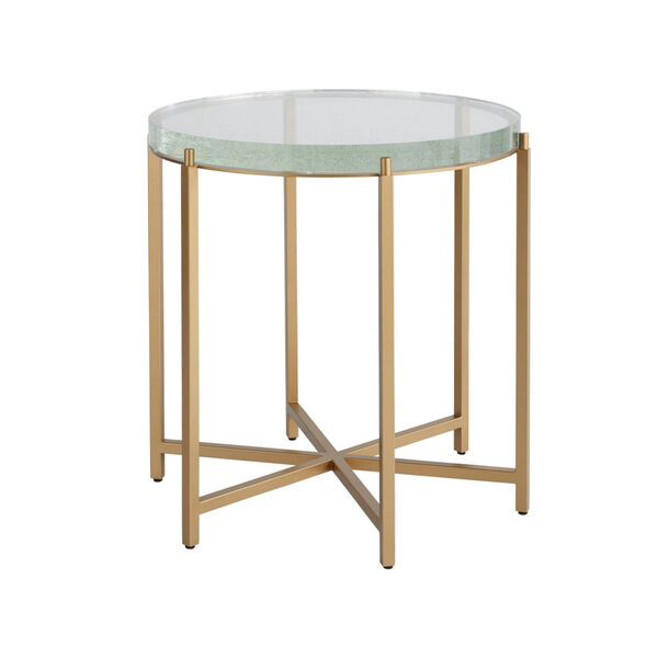 Miranda Kerr Soft Gold End Table with Glass Top, image 1