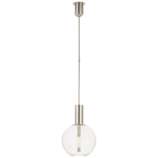 Nye Globe Pendant in Polished Nickel with Clear Glass by Kelly Wearstler, image 1
