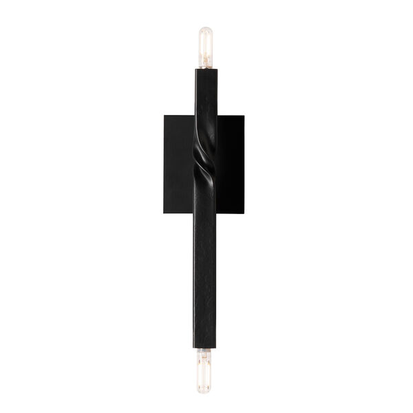 Helix Black Two-Light Wall Sconce, image 1
