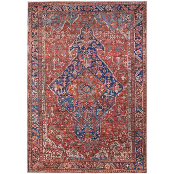 Rawlins Red Tan Blue Area Rug, image 1