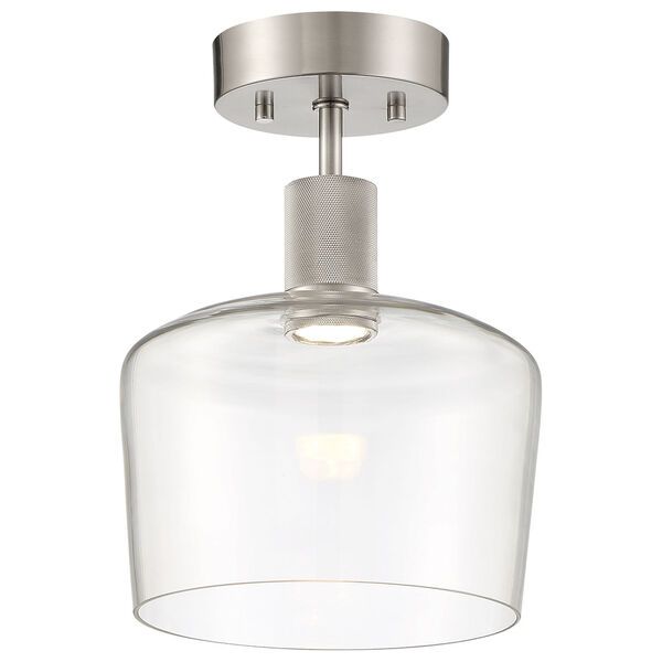 Port Nine Intergrated LED Semi-Flush with Clear Glass, image 1