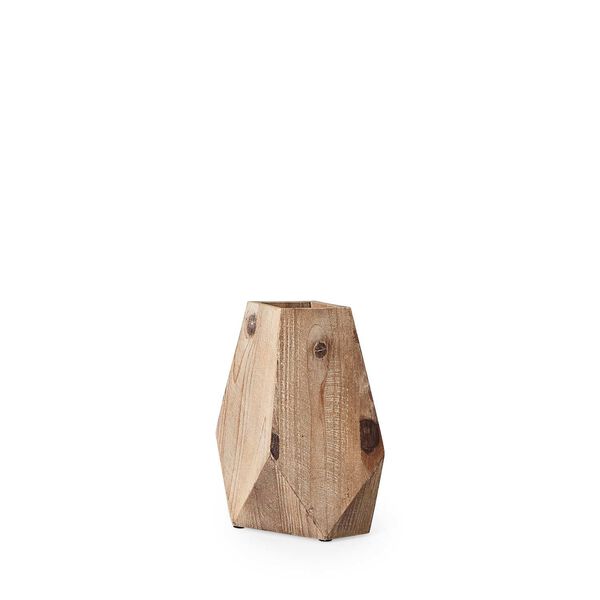 Allen IV Natural Brown Wood Oval Vase, image 1