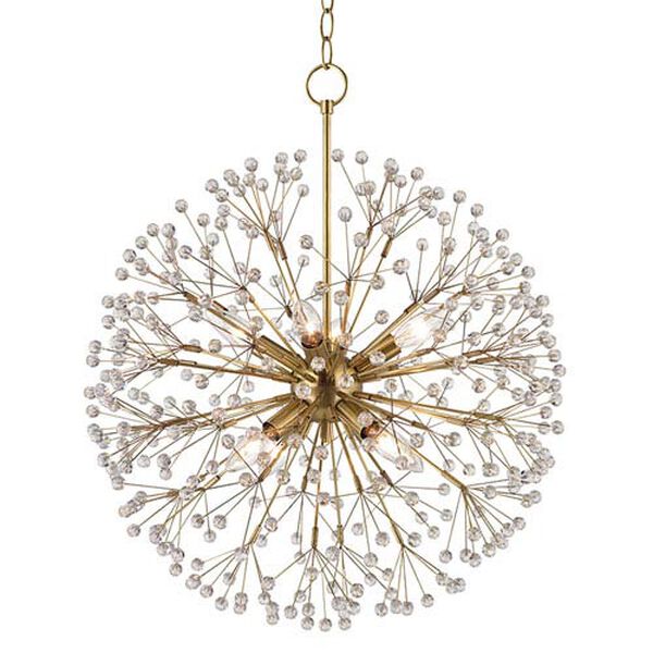 Broome Aged Brass Eight-Light Chandelier, image 1