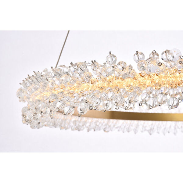 Laurel Gold 34-Inch LED Chandelier with Royal Cut Clear Crystal, image 4