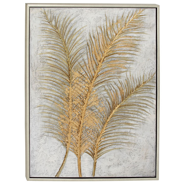 Gold Palm Leaves Canvas Wall Art, 48-Inch x 36-Inch, image 2
