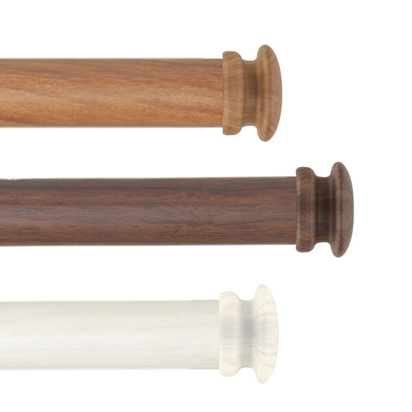 Mare Pearl White 28-48 Inch Faux Wood Curtain Rod, image 4