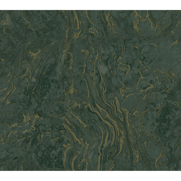 Ronald Redding 24 Karat Green Polished Marble Wallpaper, image 2