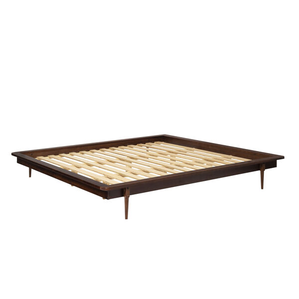 Walnut Wooden King Platform Bed, image 2