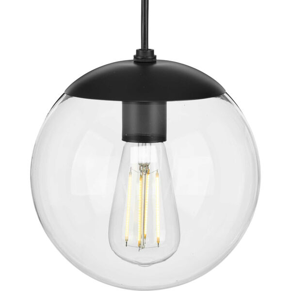 P500309-031: Atwell Matte Black One-Light Mini Pendant with Clear Glass, image 1