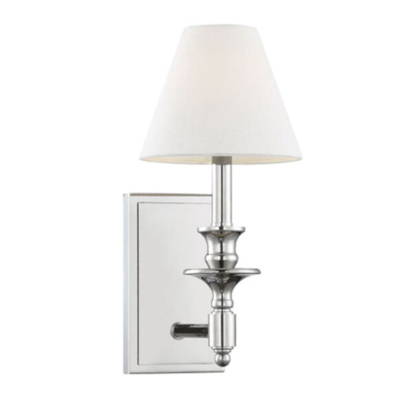 Preston Polished Nickel Seven-Inch One-Light Wall Sconce, image 1