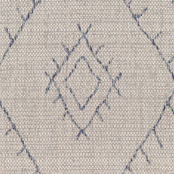 Eagean Oatmeal, Pale Blue and Off-White Rectangular Indoor and Outdoor Rug, image 3