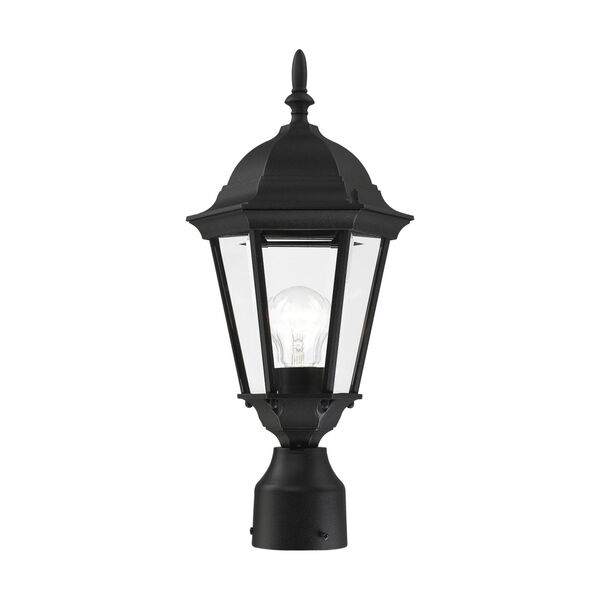 Hamilton Textured Black One-Light Outdoor Post Lantern, image 1