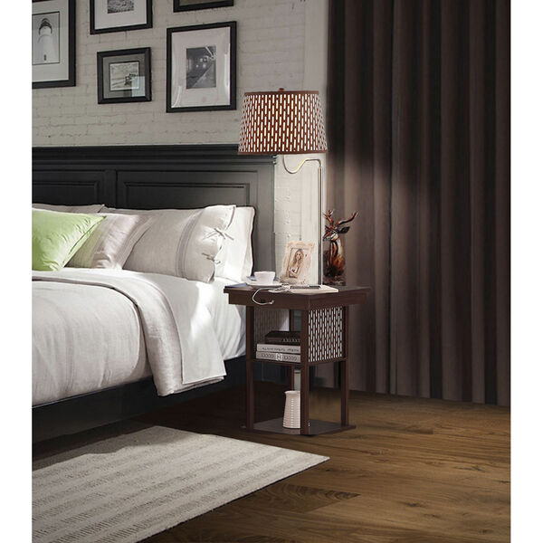 Madison Brown LED Floor Lamp with Table, image 6