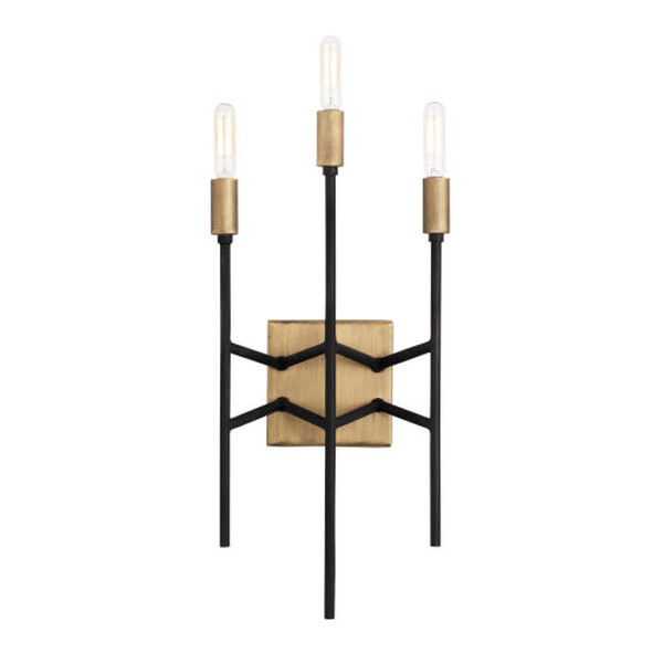 Bodie Havana Gold Carbon Three-Light Wall Sconce, image 2
