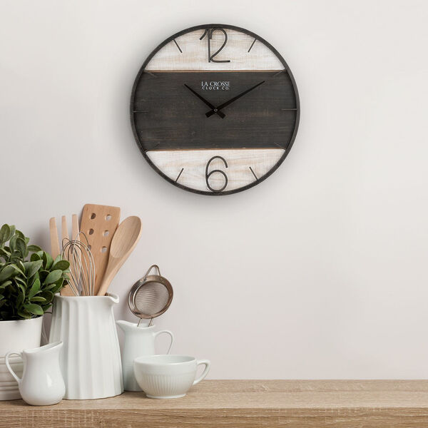 Black and White Decorative Analog Wall Clock, image 3