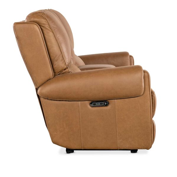 Brown Somers Power Console Loveseat with Power Headrest, image 6