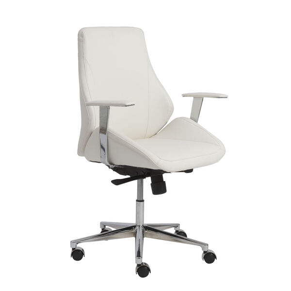 Bergen White 27-Inch Low Back Office Chair, image 2