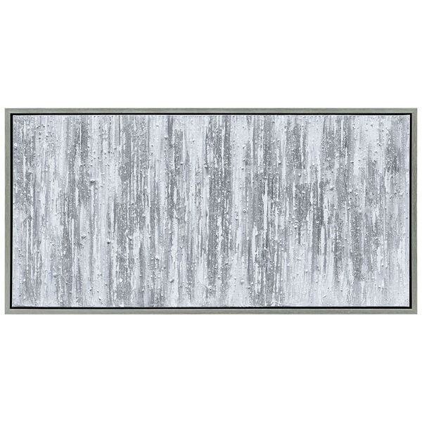 Silver Frequency Textured Glitter Framed Hand Painted Wall Art, image 2