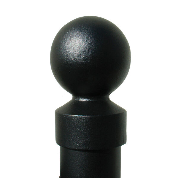 Lewiston Black Post Only with Support Bracket, Decorative Fluted Base and Ball Finial, image 3