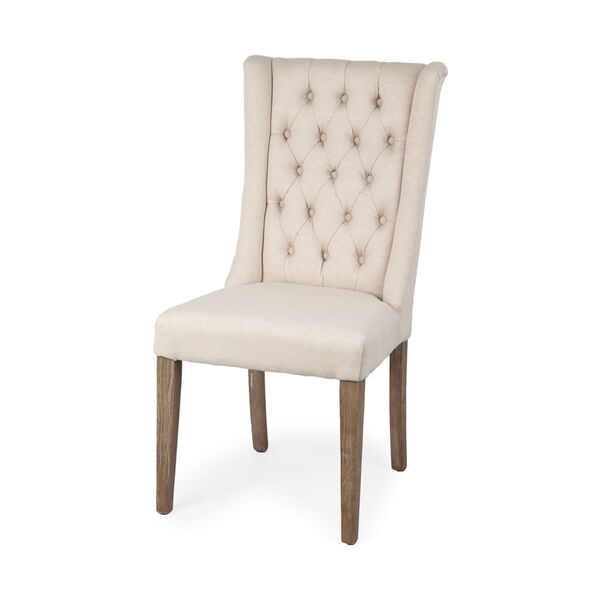 Mackenzie I Cream and Ash Solid Wood Parson Dining Chair, image 1