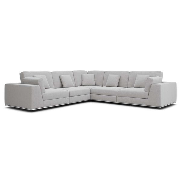 Vera Gris Fabric Corner Modular Sofa, image 1