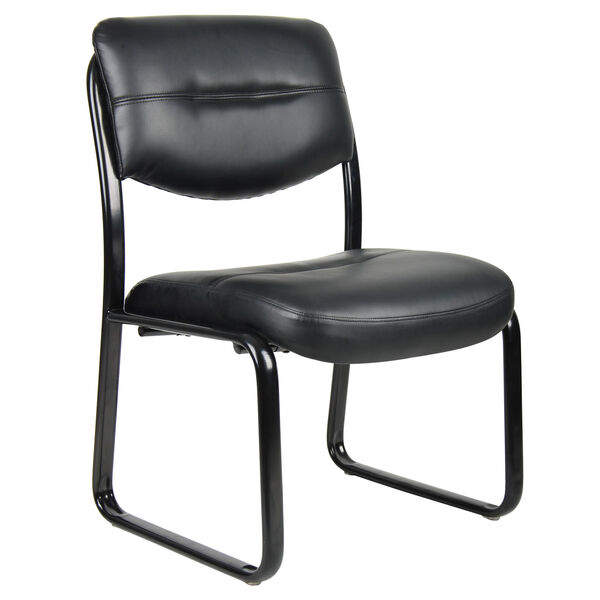 Boss Leather Sled Base Side Chair, image 1