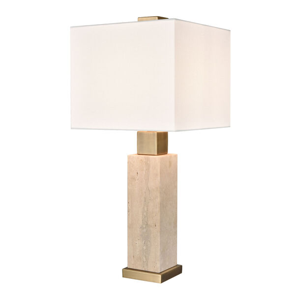 Dovercourt Natural and Antique Brass One-Light Table Lamp, image 1