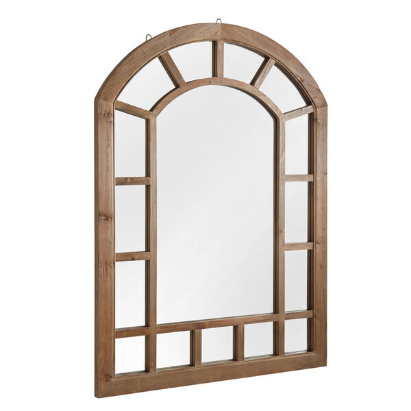 Wesley Wood Arched Windowpane Wall Mirror, image 2