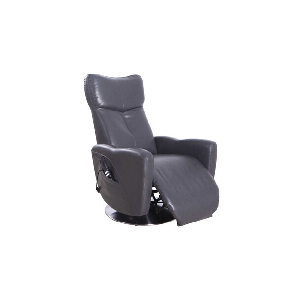 Linden Chrome Charcoal Air Leather Power Recliner, image 4