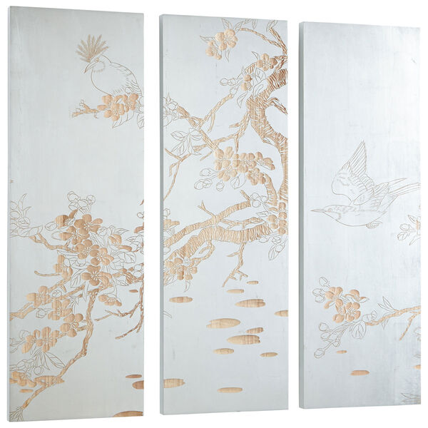 Osaka White and Gold Wall Art, image 1