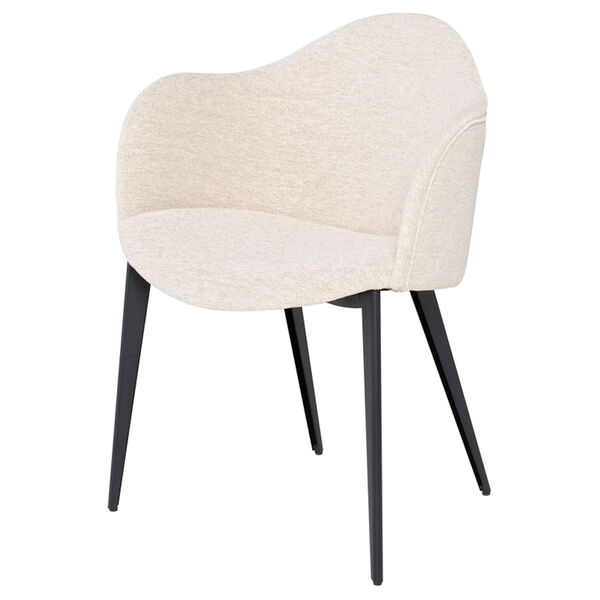 Nora Matte Black and Shell White Dining Chair, image 1
