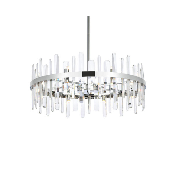 Serena Chrome and Clear 32-Inch Round Chandelier, image 3
