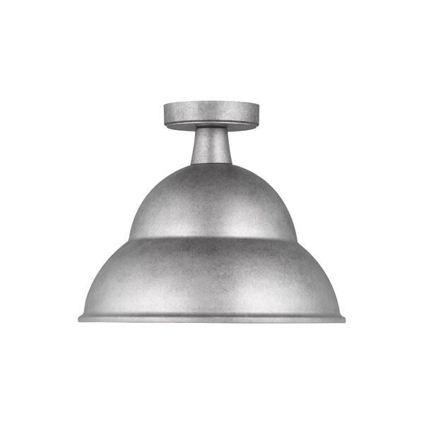 Barn Weathered Pewter 14-Inch One-Light Outdoor Semi-Flush Mount, image 1