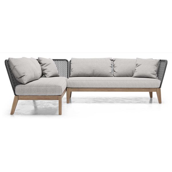 Maui Feather Gray Fabric Left-Facing Two-Piece Sectional Sofa, image 1
